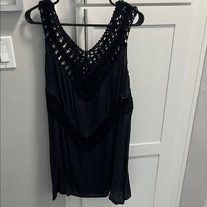 Elegant Black Crochet Women's Top